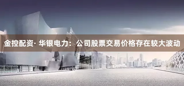 金控配资· 华银电力：公司股票交易价格存在较大波动